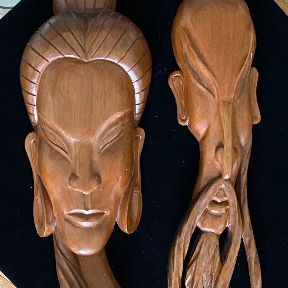RARE! Asian Wood Carved Wall Art! J. PINAL Artist!